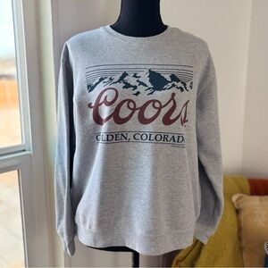 Coors Light Logo Crewneck Sweatshirt Grey XS